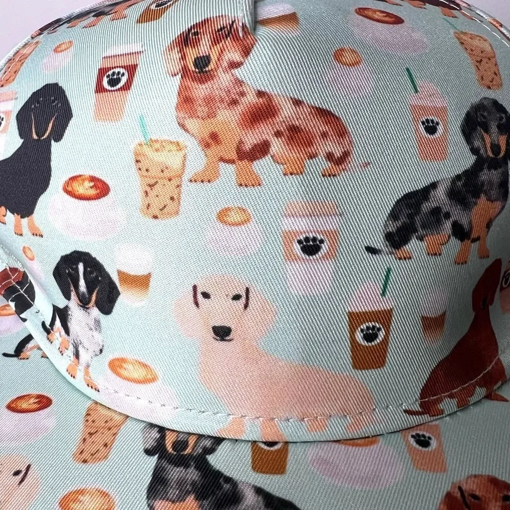 SnapBack Dachshund & Coffee Lover Hat Starbucks Dog Preppy quiet luxury Hamptons